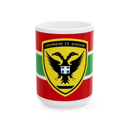 Flag of the Greek Army (Greece) White Coffee Mug 15oz - Go Mug Yourself
