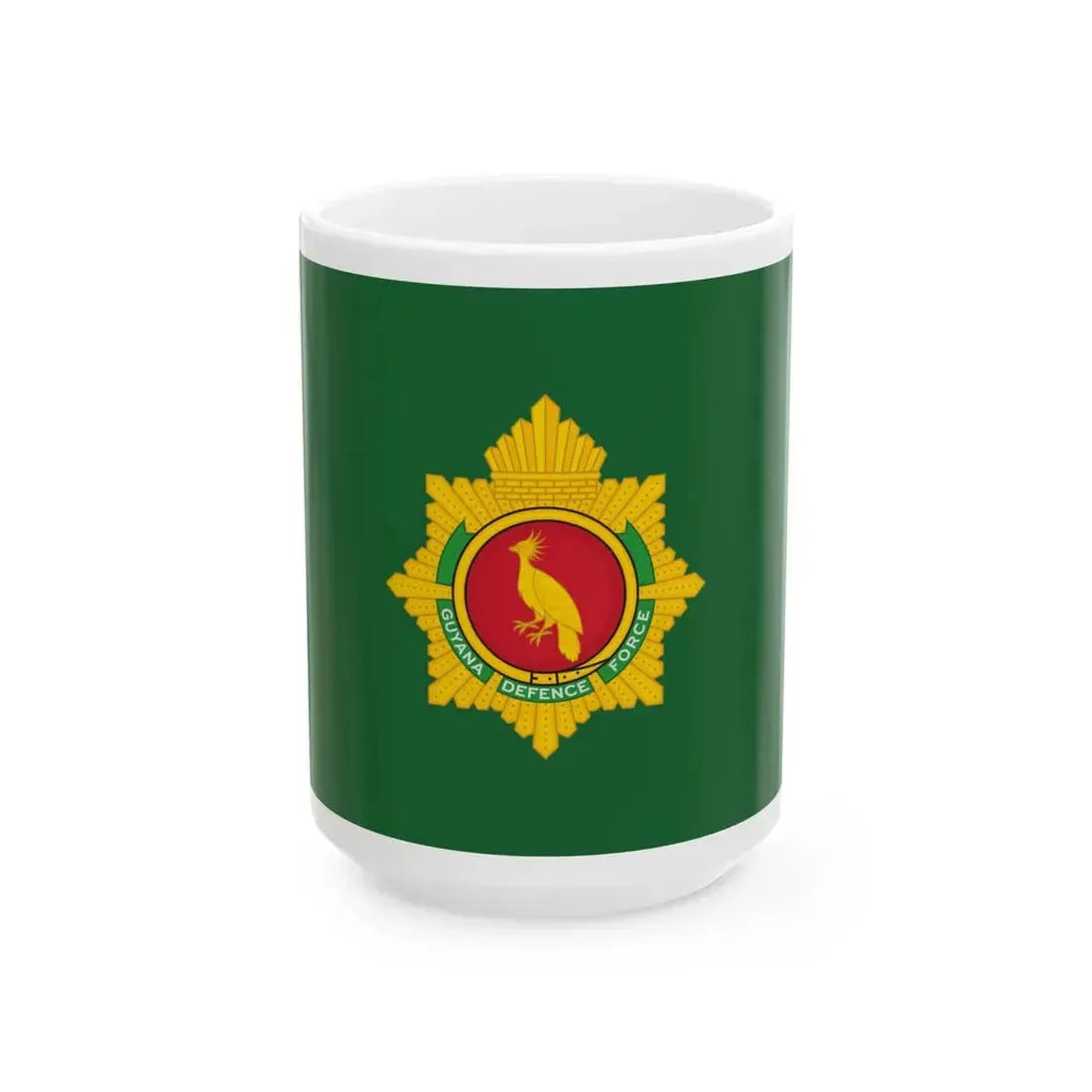 Flag of the Guyana Defence Force (Guyana) White Coffee Mug 15oz - Go Mug Yourself
