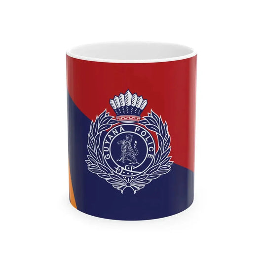 Flag of the Guyana Police Force A Division (Guyana) White Coffee Mug 11oz - Go Mug Yourself