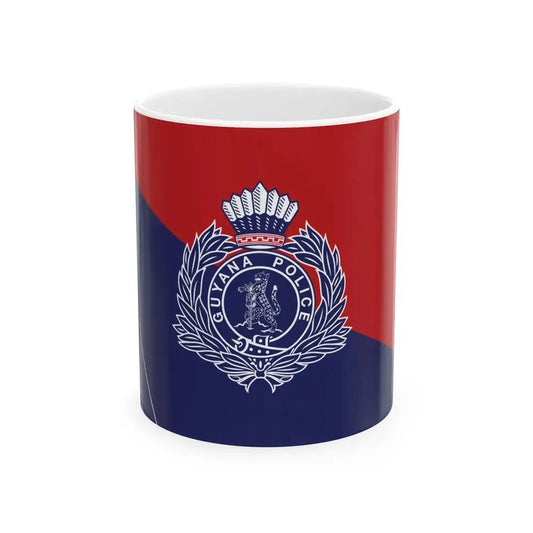 Flag of the Guyana Police Force B Division (Guyana) White Coffee Mug 11oz - Go Mug Yourself