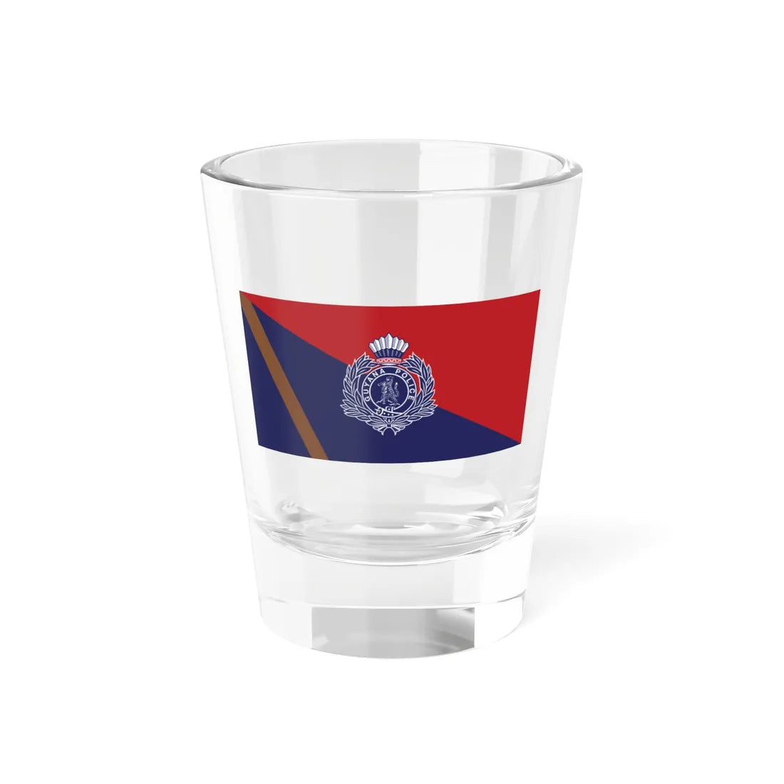 Flag of the Guyana Police Force C Division (Guyana) Shot Glass 1.5oz 1.5oz - Go Mug Yourself
