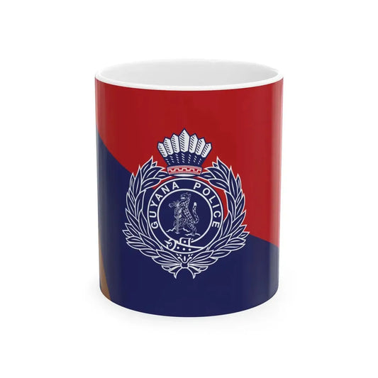 Flag of the Guyana Police Force C Division (Guyana) White Coffee Mug 11oz - Go Mug Yourself