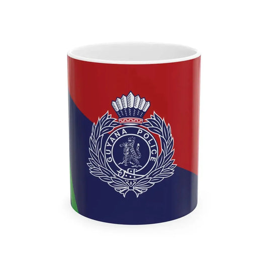 Flag of the Guyana Police Force D Division (Guyana) White Coffee Mug 11oz - Go Mug Yourself