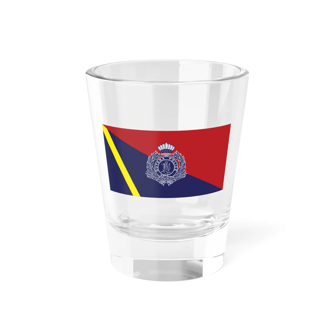 Flag of the Guyana Police Force F Division (Guyana) Shot Glass 1.5oz 1.5oz - Go Mug Yourself