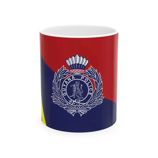 Flag of the Guyana Police Force F Division (Guyana) White Coffee Mug 11oz - Go Mug Yourself