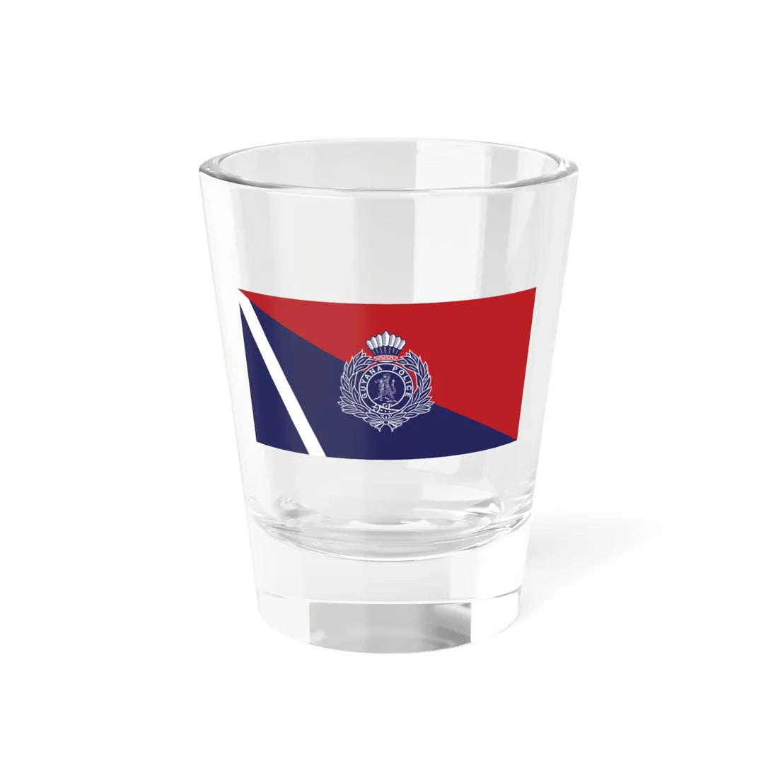 Flag of the Guyana Police Force G Division (Guyana) Shot Glass 1.5oz 1.5oz - Go Mug Yourself