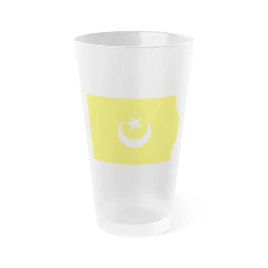 Flag of The Hafsid dynasty - Frosted Pint Glass 16oz 16oz Frosted - Go Mug Yourself