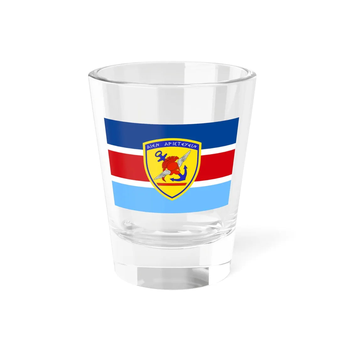 Flag of the Hellenic National Defence General Staff (Greece) Shot Glass 1.5oz 1.5oz - Go Mug Yourself
