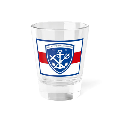 Flag of the Hellenic Navy General Staff (Greece) Shot Glass 1.5oz 1.5oz - Go Mug Yourself