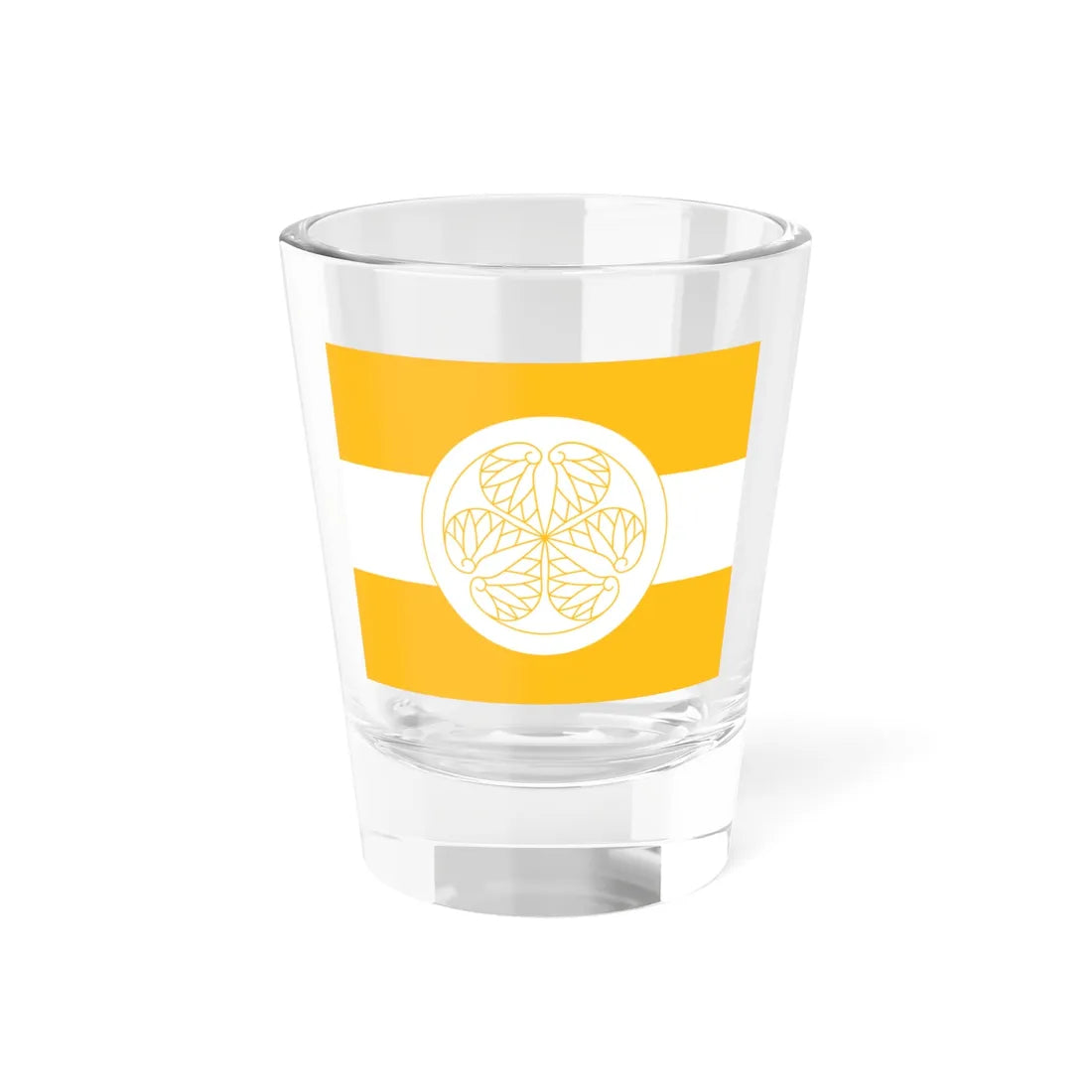 Flag of the Hoshina Matsudaira Lords of Aizu in Mutsu Province A (Japan) Shot Glass 1.5oz 1.5oz - Go Mug Yourself