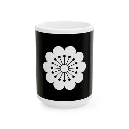 Flag of the Hosokawa Lords of Kumamoto in Higo Province B (Japan) White Coffee Mug 15oz - Go Mug Yourself