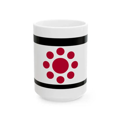 Flag of the Hosokawa Lords of Kumamoto in Higo Province C (Japan) White Coffee Mug 15oz - Go Mug Yourself