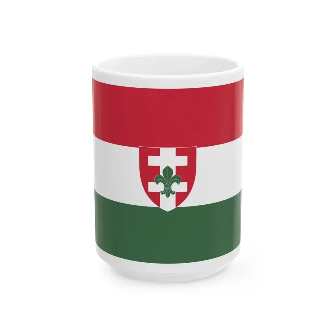 Flag of the Hungarian Scout Association 1970s (Hungary) White Coffee Mug 15oz - Go Mug Yourself
