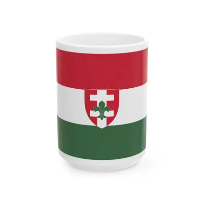 Flag of the Hungarian Scout Association 1970s (Hungary) White Coffee Mug 15oz - Go Mug Yourself