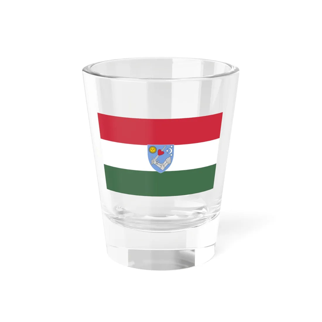 Flag of the Hungarian Scout Association 1970s reverse (Hungary) Shot Glass 1.5oz 1.5oz - Go Mug Yourself