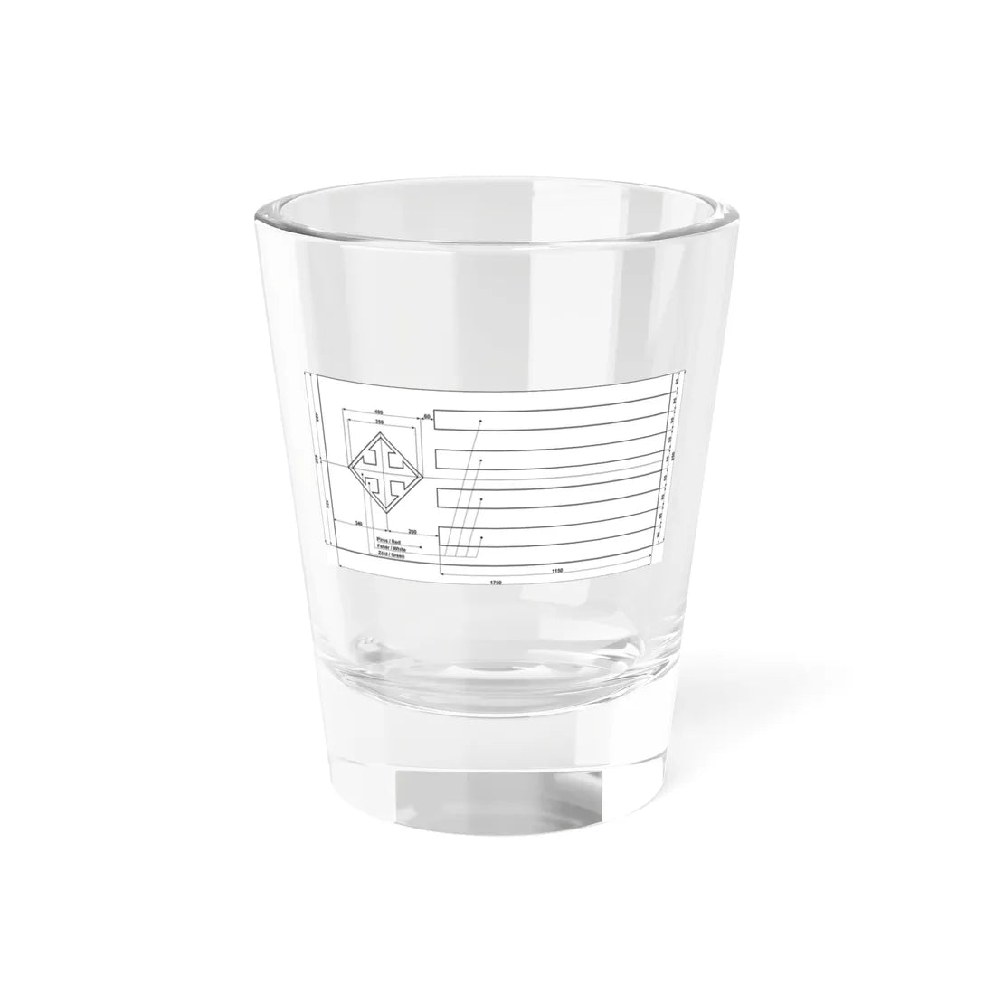 Flag of the Hungarist Movement construction sheet (Hungary) Shot Glass 1.5oz 1.5oz - Go Mug Yourself