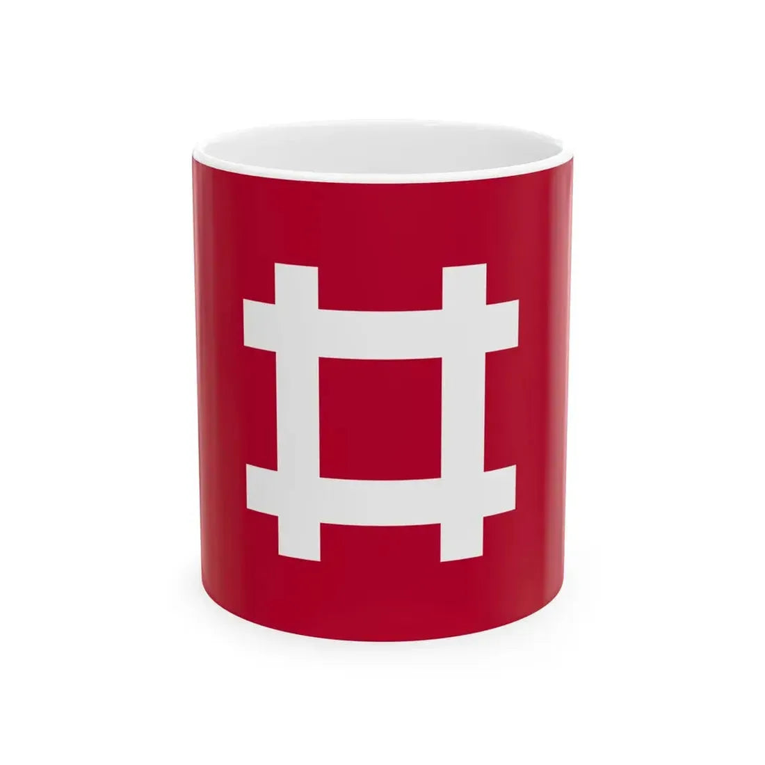 Flag of the Ii Lords of Hikone in Omi Province B (Japan) White Coffee Mug 11oz - Go Mug Yourself