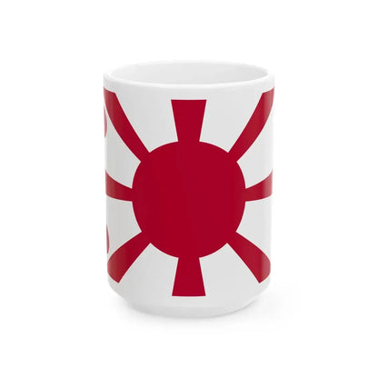 Flag of the Imperial Japanese Navy Rear Admiral 1889-1896 (Japan) White Coffee Mug 15oz - Go Mug Yourself