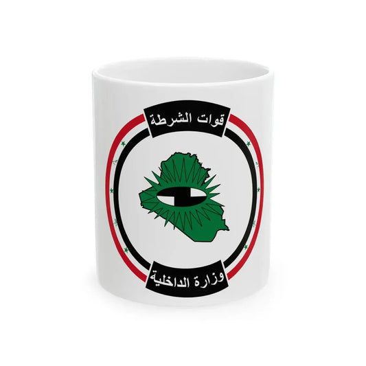 Flag of the Interior Ministry of Iraq pre-2003 (Iraq) White Coffee Mug 11oz - Go Mug Yourself
