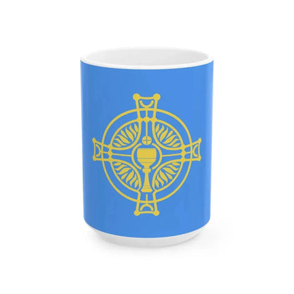 Flag of the International Eucharistic Congress 1932 (Ireland) White Coffee Mug 15oz - Go Mug Yourself