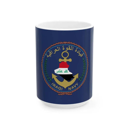 Flag of the Iraqi Navy (Iraq) White Coffee Mug 15oz - Go Mug Yourself