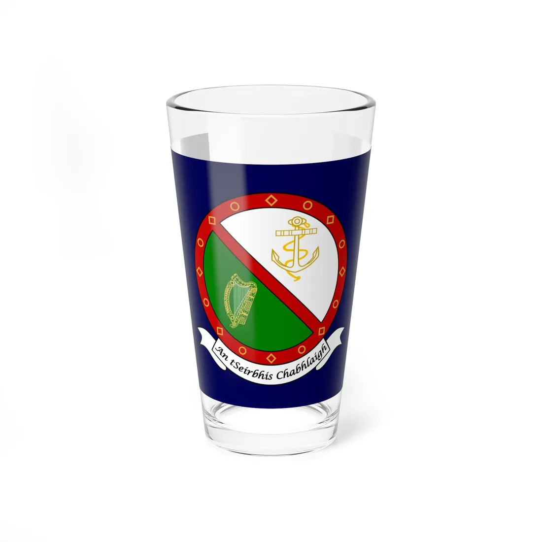Flag of the Irish Naval Service (Ireland) Pint Glass 16oz 16oz - Go Mug Yourself