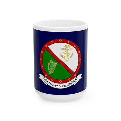 Flag of the Irish Naval Service (Ireland) White Coffee Mug 15oz - Go Mug Yourself