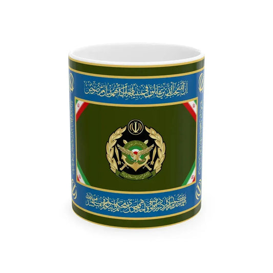 Flag of the Islamic Republic of Iran Army (Iran) White Coffee Mug 11oz - Go Mug Yourself