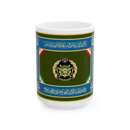 Flag of the Islamic Republic of Iran Army (Iran) White Coffee Mug 15oz - Go Mug Yourself