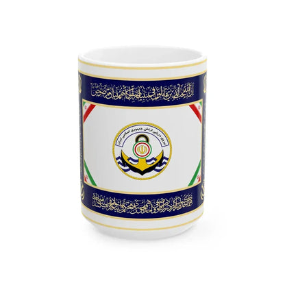Flag of the Islamic Republic of Iran Navy (Iran) White Coffee Mug 15oz - Go Mug Yourself