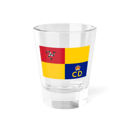 Flag of the Isle of Man Civil Defence Service (United Kingdom) Shot Glass 1.5oz 1.5oz - Go Mug Yourself