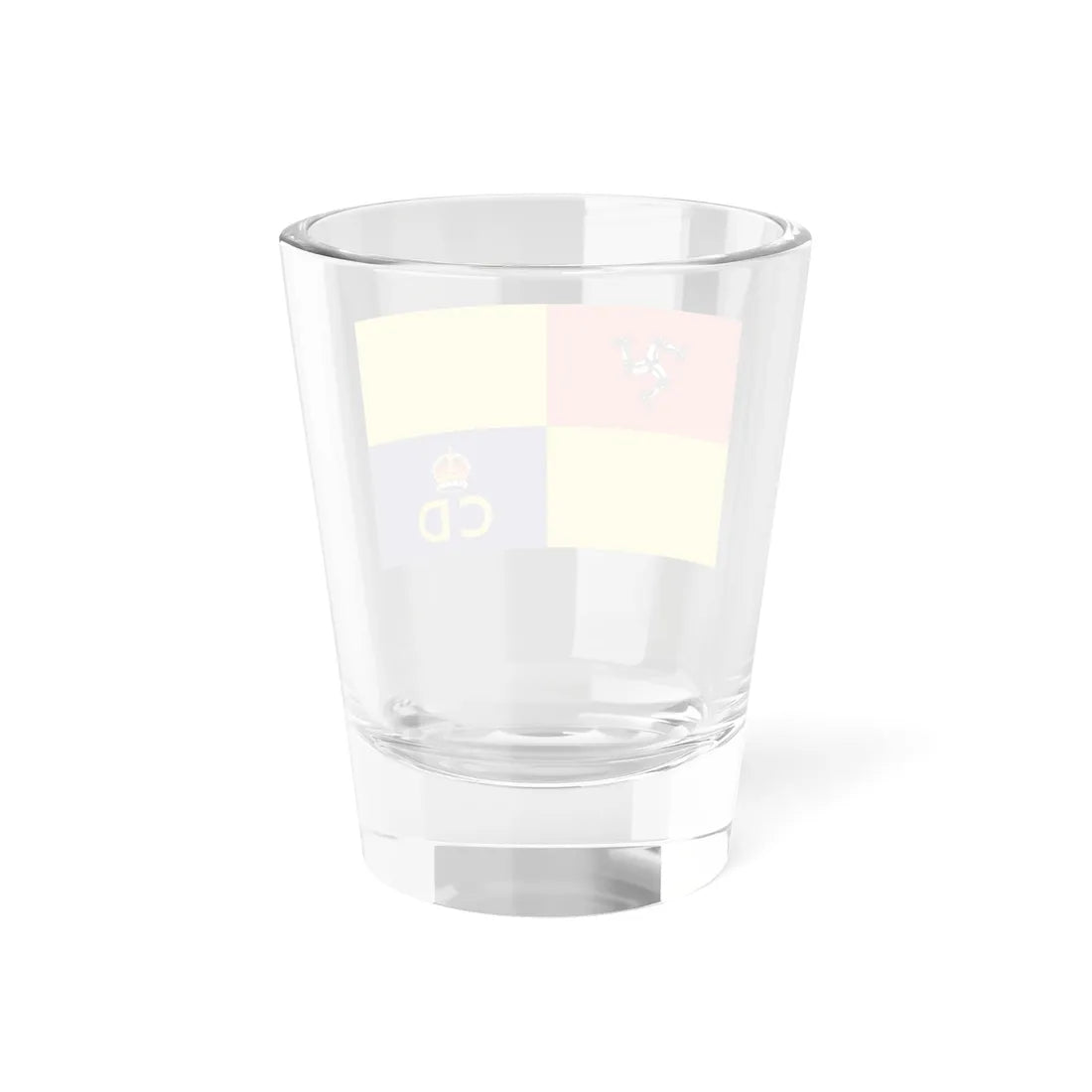 Flag of the Isle of Man Civil Defence Service (United Kingdom) Shot Glass 1.5oz - Go Mug Yourself