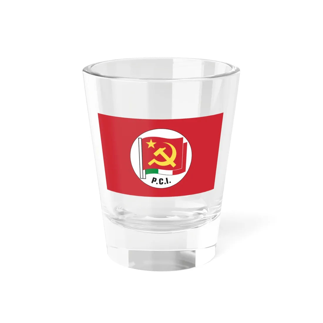 Flag of the Italian Communist Party variant (Italy) Shot Glass 1.5oz 1.5oz - Go Mug Yourself