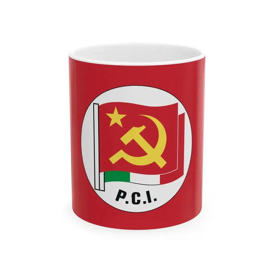 Flag of the Italian Communist Party variant (Italy) White Coffee Mug 11oz - Go Mug Yourself