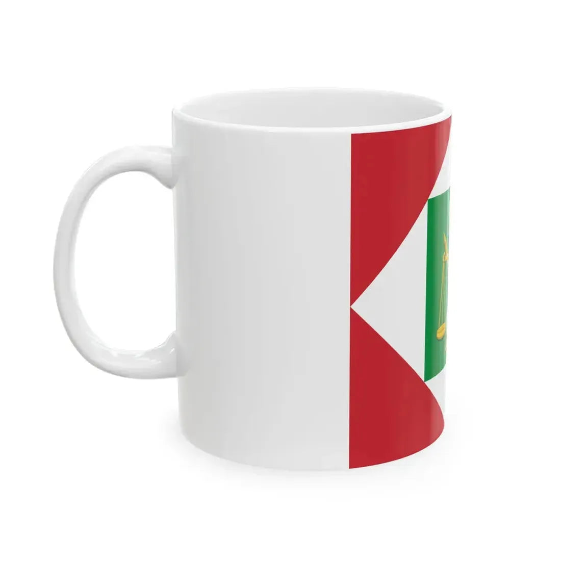 Flag of the Italian Republic Napoleonic with coat of arms (Italy) White Coffee Mug - Go Mug Yourself