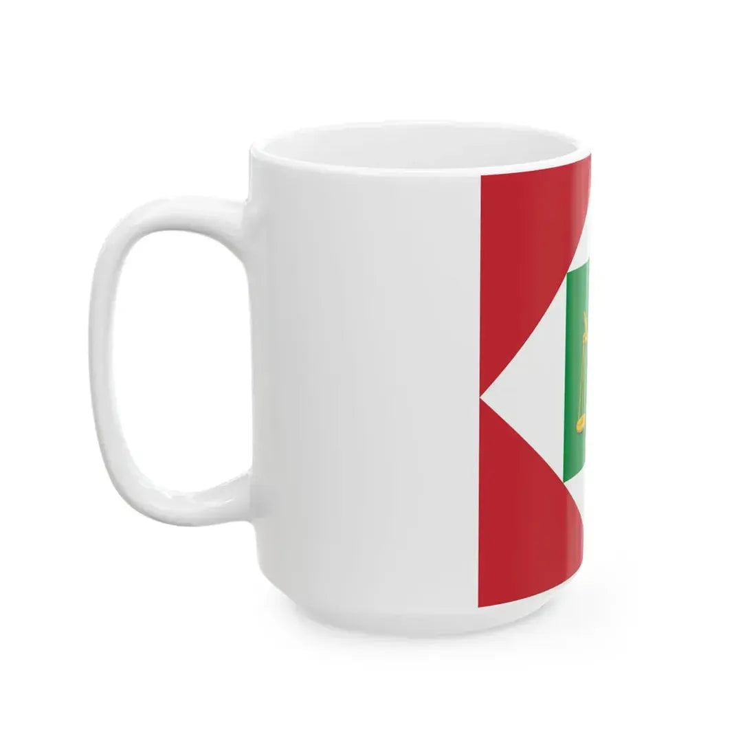 Flag of the Italian Republic Napoleonic with coat of arms (Italy) White Coffee Mug - Go Mug Yourself