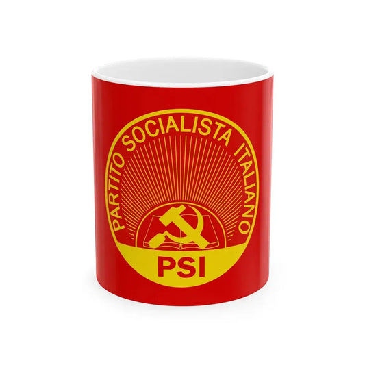 Flag of the Italian Socialist Party 1971-1978 (Italy) White Coffee Mug 11oz - Go Mug Yourself