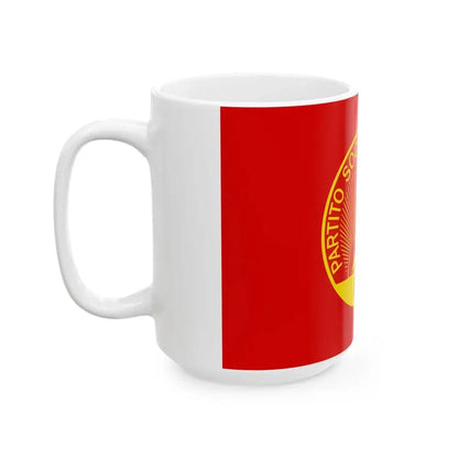 Flag of the Italian Socialist Party 1971-1978 (Italy) White Coffee Mug - Go Mug Yourself