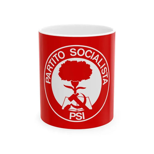 Flag of the Italian Socialist Party 1978-1987 variant (Italy) White Coffee Mug 11oz - Go Mug Yourself