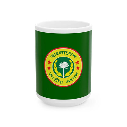 Flag of the Jatiya Sangsad (Bangladesh) White Coffee Mug 15oz - Go Mug Yourself