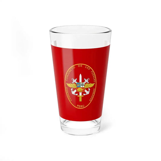 Flag of the Joint Command of the Armed Forces of Peru (Peru) Pint Glass 16oz 16oz - Go Mug Yourself