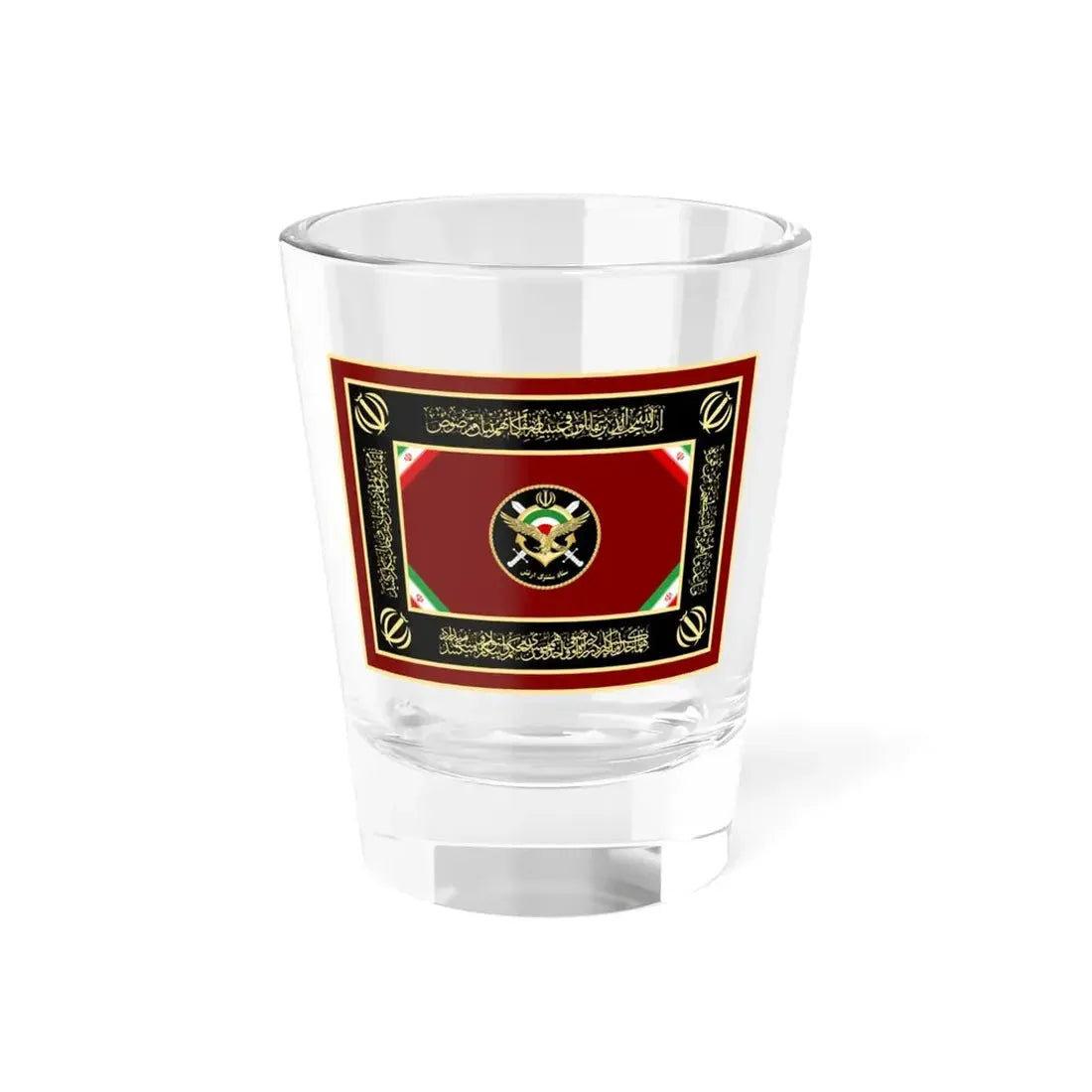Flag of the Joint Staff of the Islamic Republic of Iran Army (Iran) Shot Glass 1.5oz 1.5oz - Go Mug Yourself