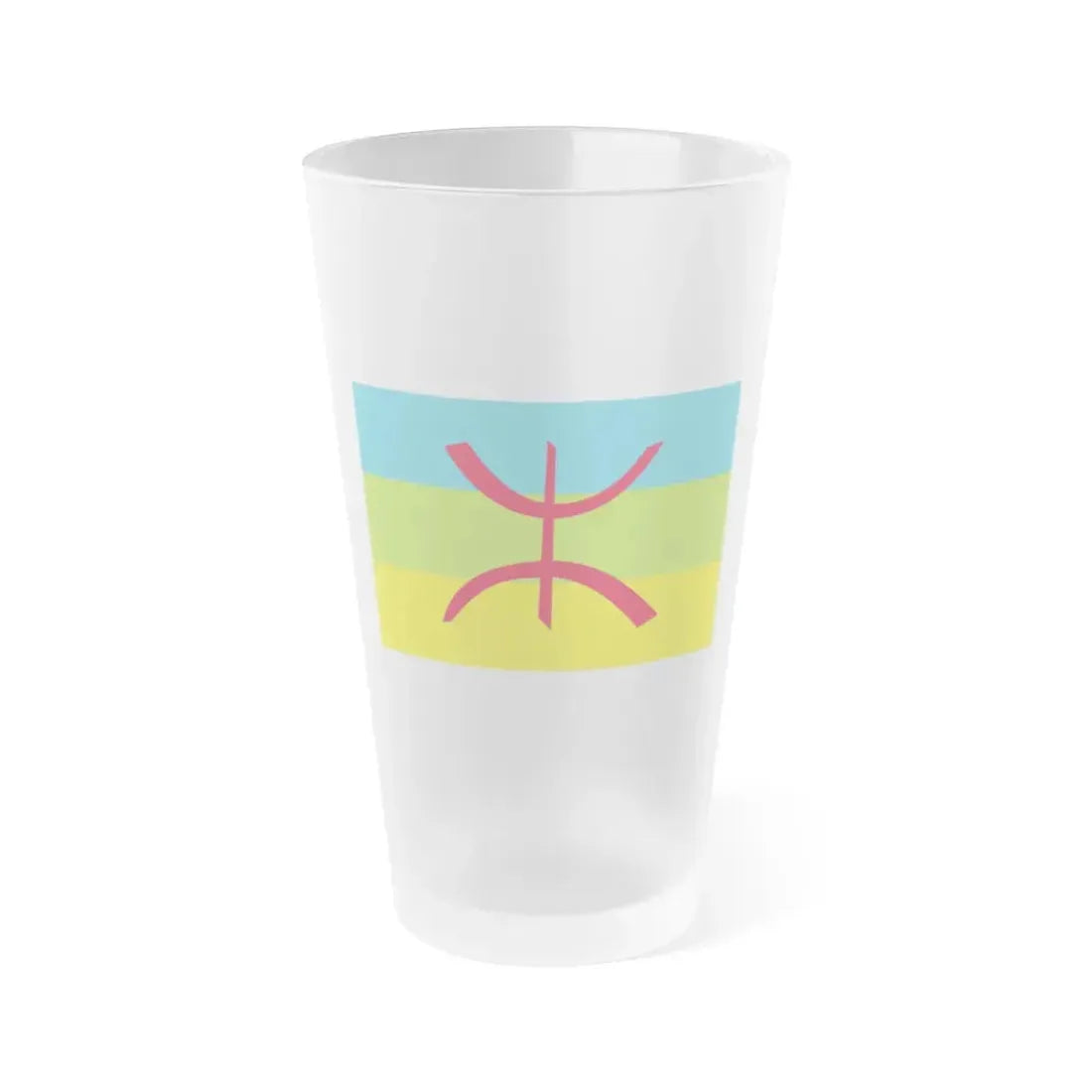 Flag of The Kabyle people Berber flag - Frosted Pint Glass 16oz 16oz Frosted - Go Mug Yourself