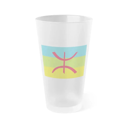 Flag of The Kabyle people Berber flag - Frosted Pint Glass 16oz 16oz Frosted - Go Mug Yourself