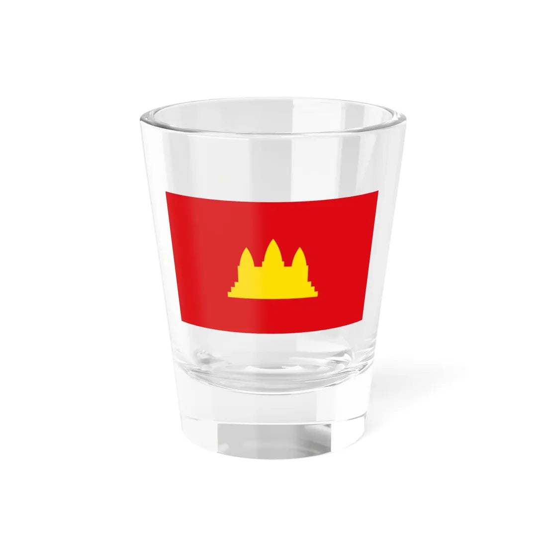 Flag of the Kampuchean Revolutionary Organization (Cambodia) Shot Glass 1.5oz 1.5oz - Go Mug Yourself