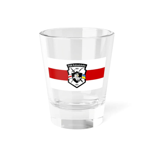 Flag of the Kastus Kalinouski Regiment (Ukraine) Shot Glass 1.5oz 1.5oz - Go Mug Yourself