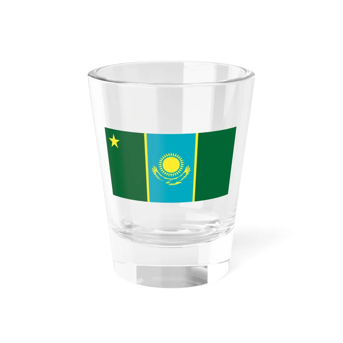 Flag of the Kazakh Border Service (Kazakhstan) Shot Glass 1.5oz 1.5oz - Go Mug Yourself