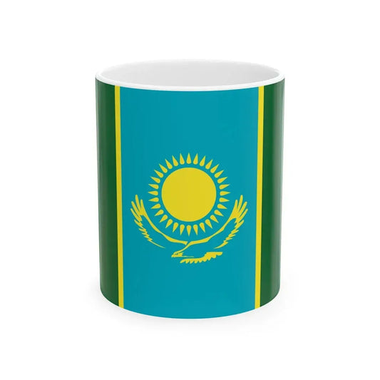 Flag of the Kazakh Border Service (Kazakhstan) White Coffee Mug 11oz - Go Mug Yourself
