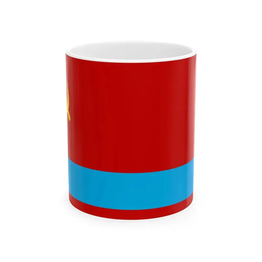 Flag of the Kazakh Soviet Socialist Republic 1953-1991 Flag of Kazakhstan 19911992 2-3 (Kazakhstan) White Coffee Mug 11oz - Go Mug Yourself