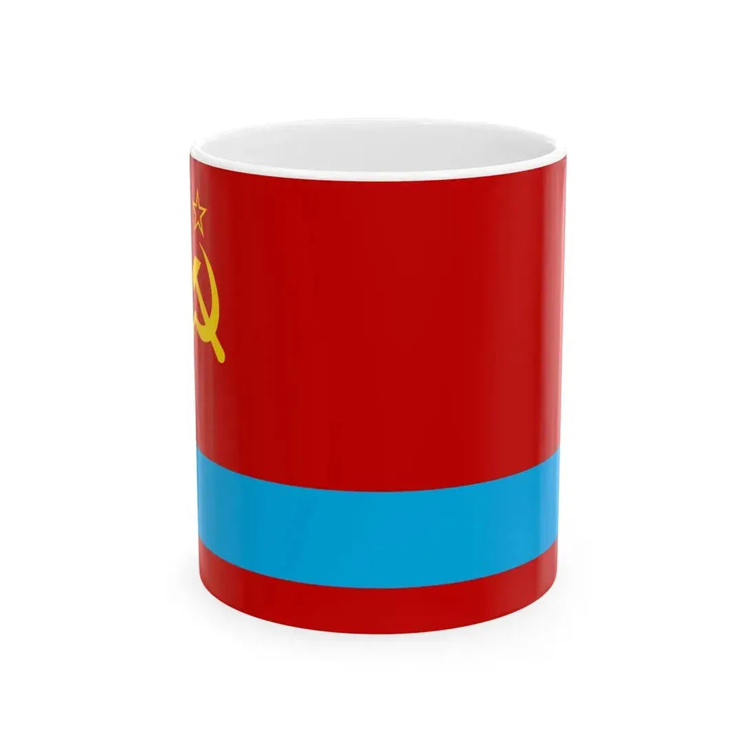 Flag of the Kazakh Soviet Socialist Republic 1953-1991 Flag of Kazakhstan 19911992 (Kazakhstan) White Coffee Mug 11oz - Go Mug Yourself
